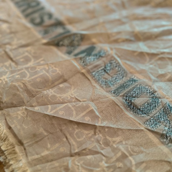 Dior Beige Patterned Scarf - Picture 2 of 6